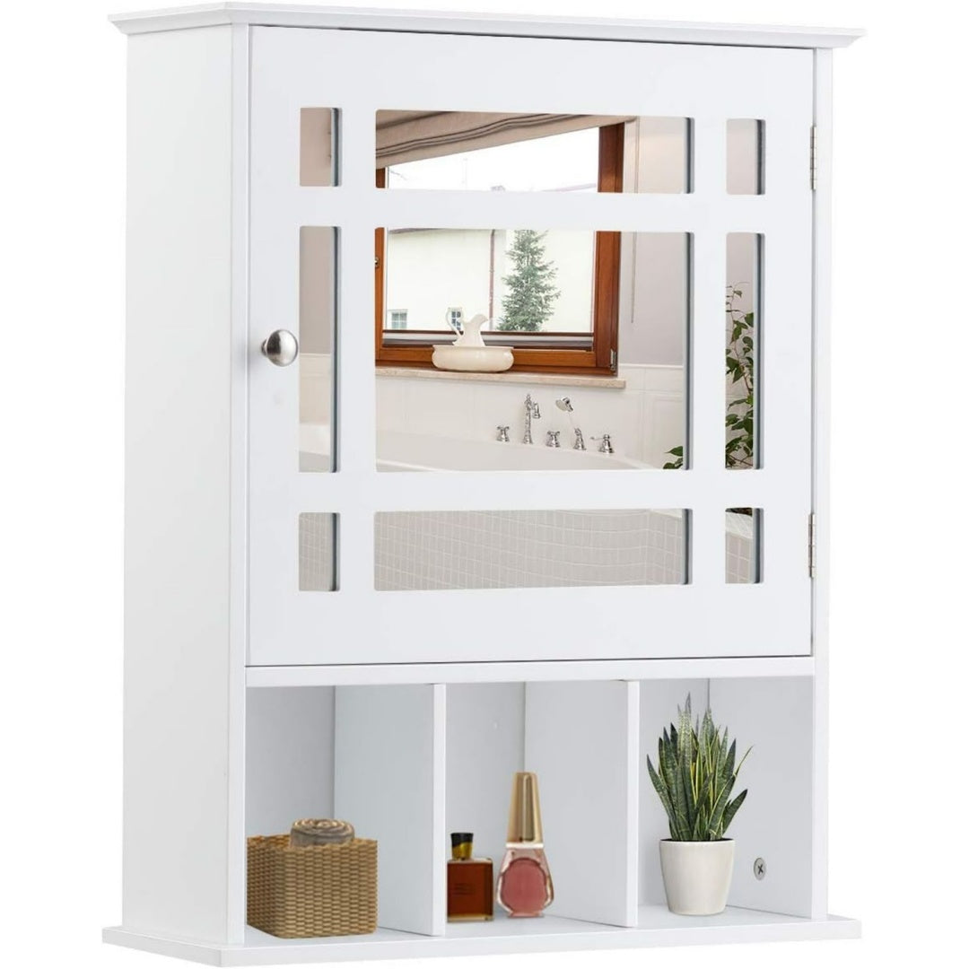 Fonctionnel, armoire miroir gris clair en panneau de particules