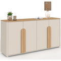 Credence gris clair 2 etageres reglables, bois ingenierie et style contemporain