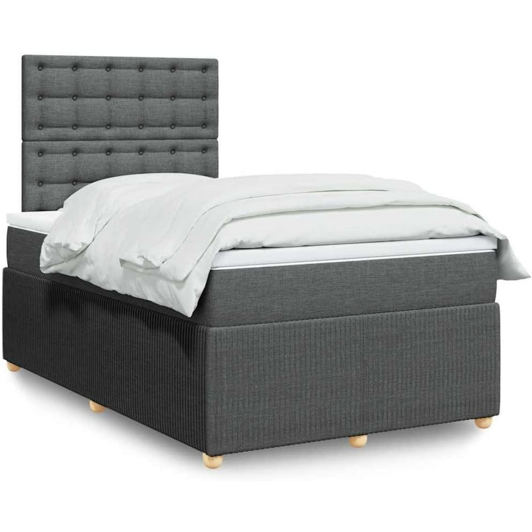 Cadre de lit moderne en tissu et contreplaque pratique
