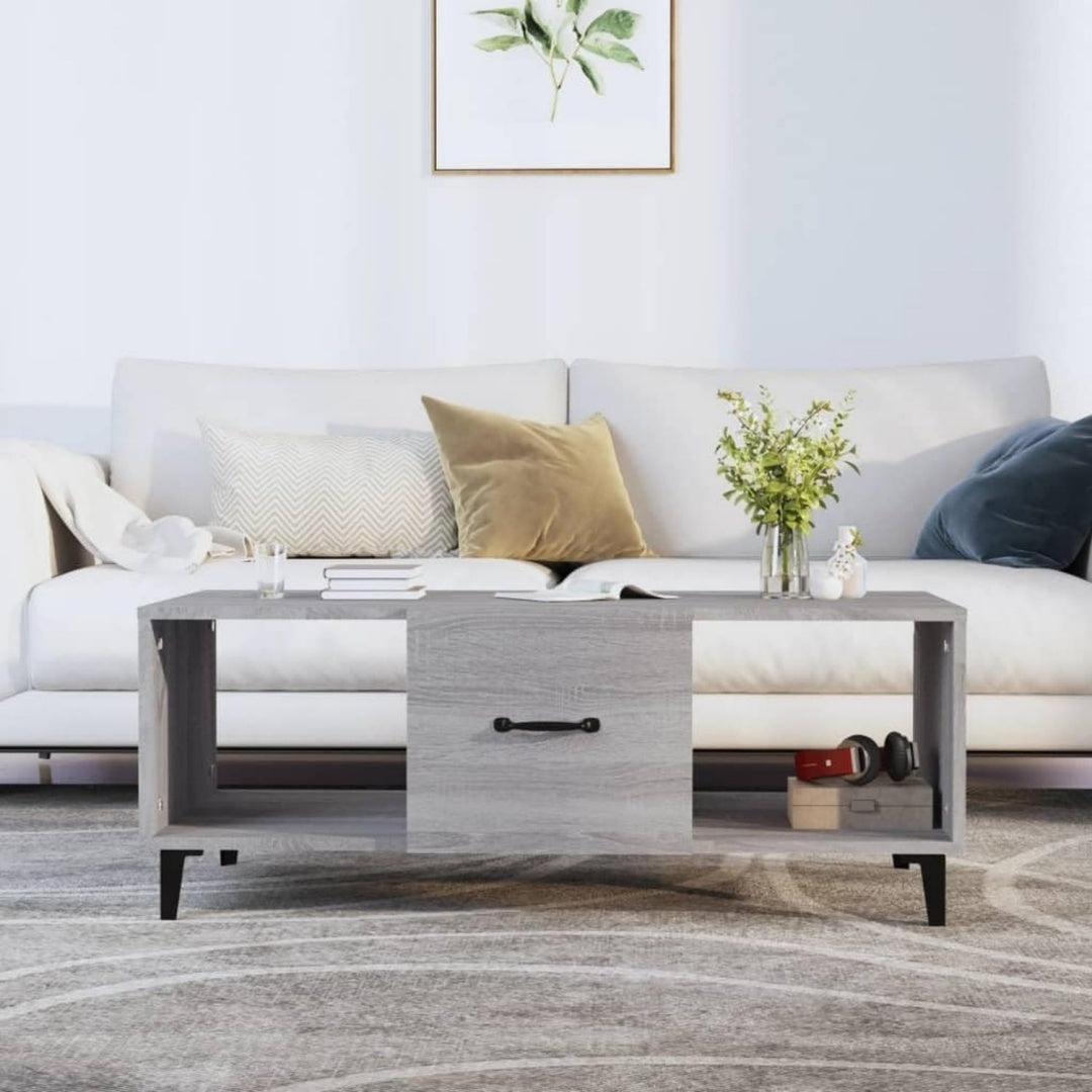 Table parfait rangement basse gris clair 102 x 50 x 40 cm