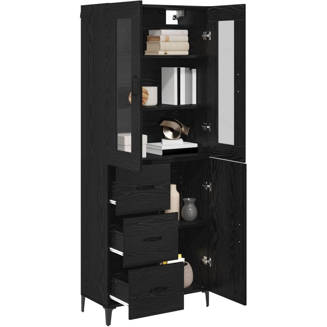 Buffet haut noir en chene