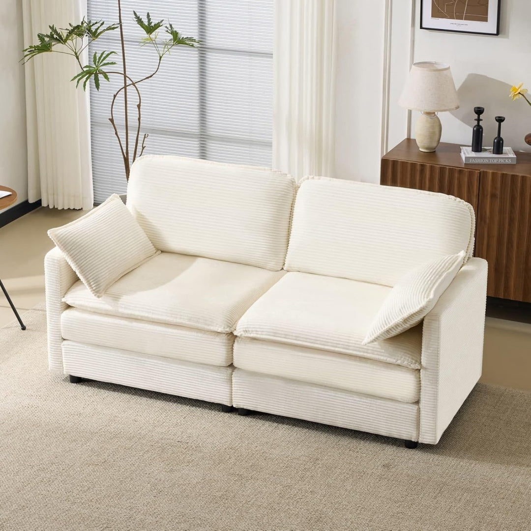 Canape gris clair 176 x 75 x 85 cm avec coussin rembourre