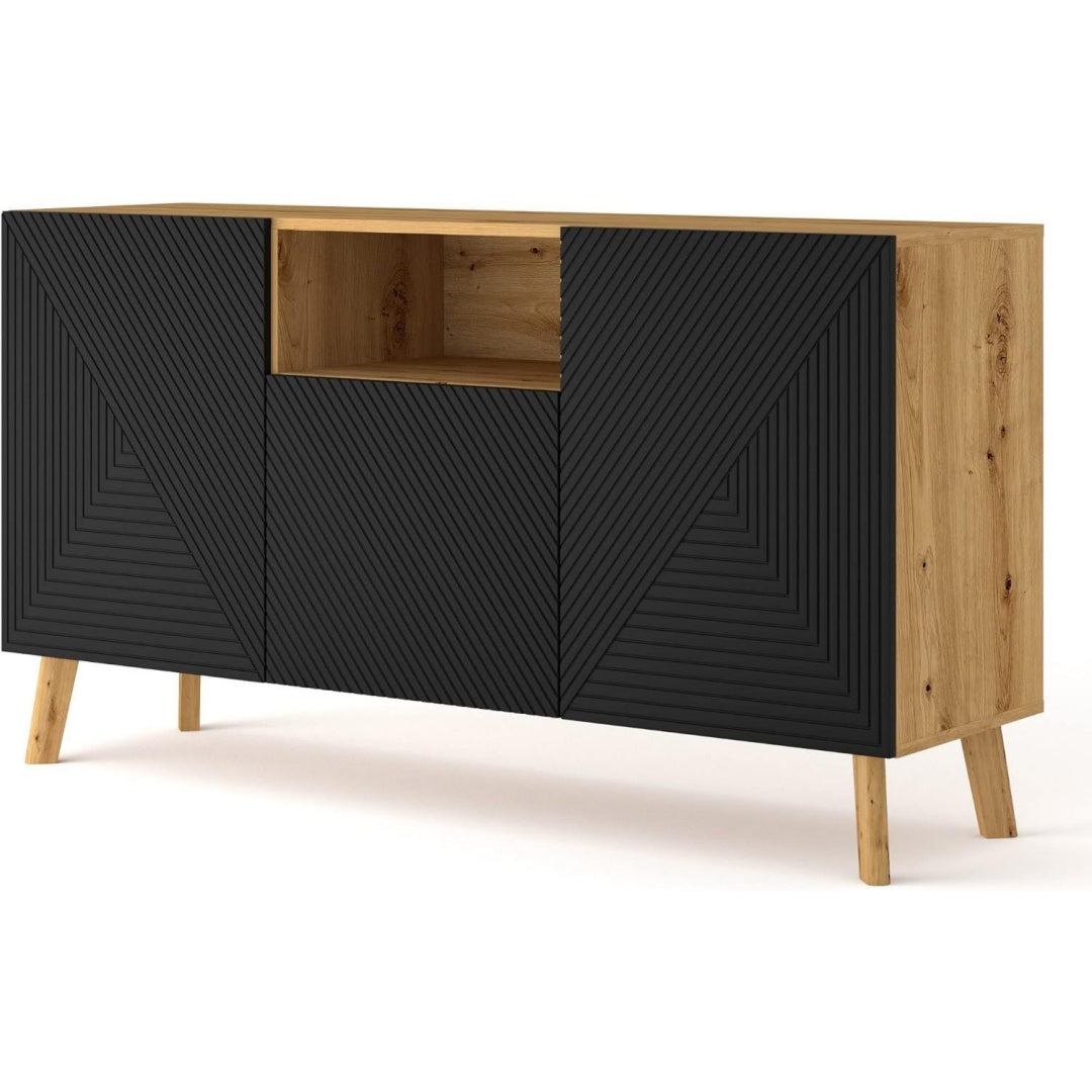 Commode marron, industriel, rangement multifonction