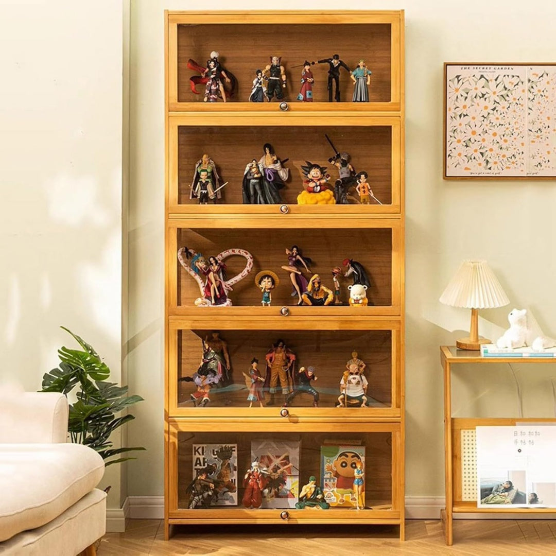 Vitrine beige 32 x 80 x 172 cm minimaliste