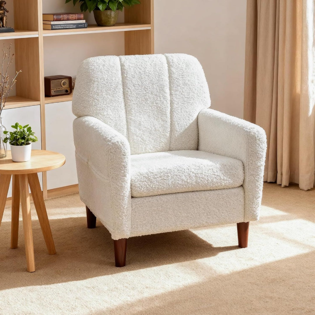 74 x 74.5 x 87 cm fauteuil beige en bois massif