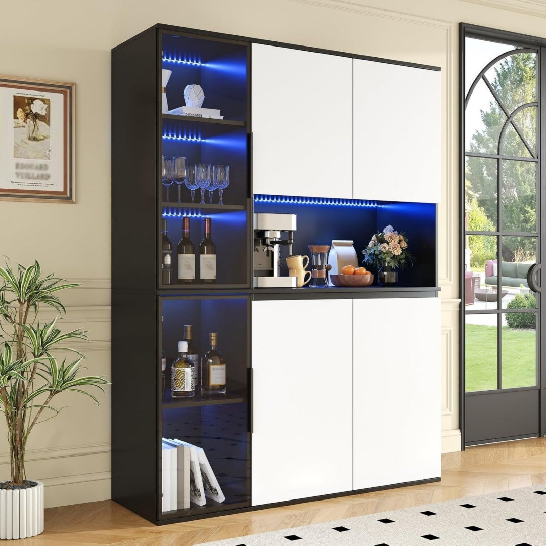 Buffet en verre creme 120 x 40 x 160 cm