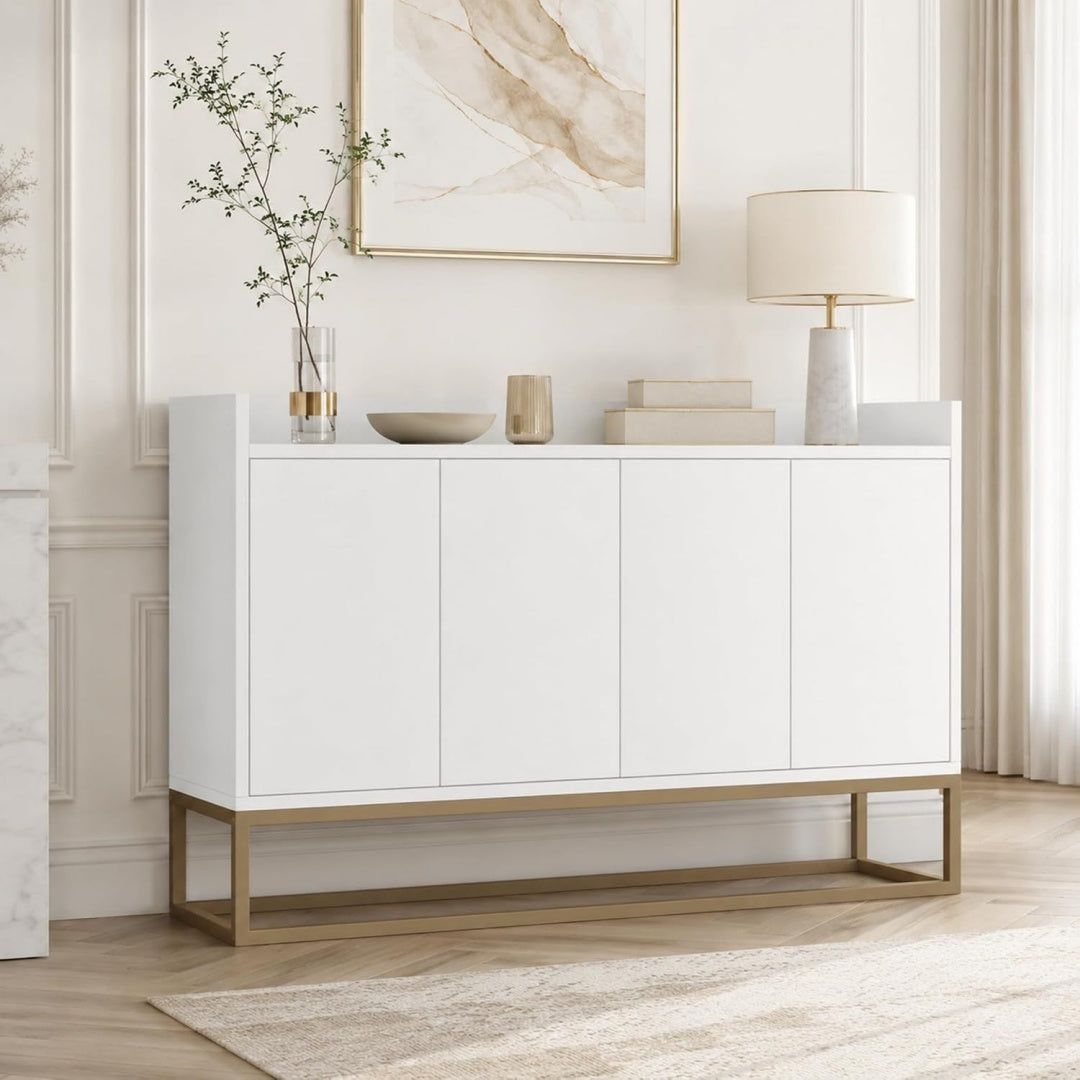 Buffet gris clair bois ingenierie 120 cm, rangement finition rustique