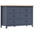 Buffet 6 tiroirs bleu fonce