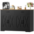 Enfilade noir verre 120 cm, a 4 portes 2 tiroirs 4 etageres
