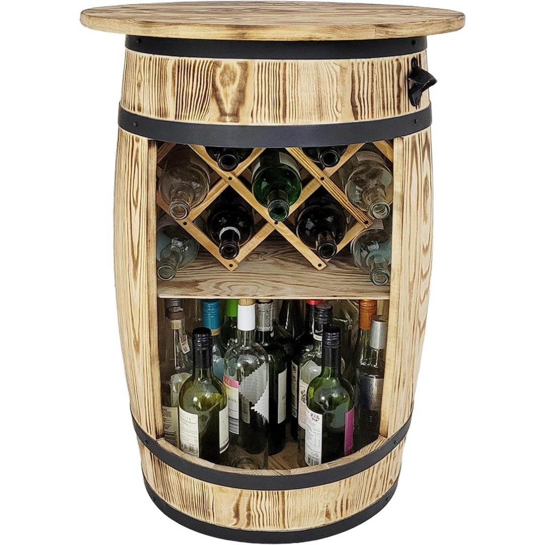 Meuble de rangement marron, finition verre