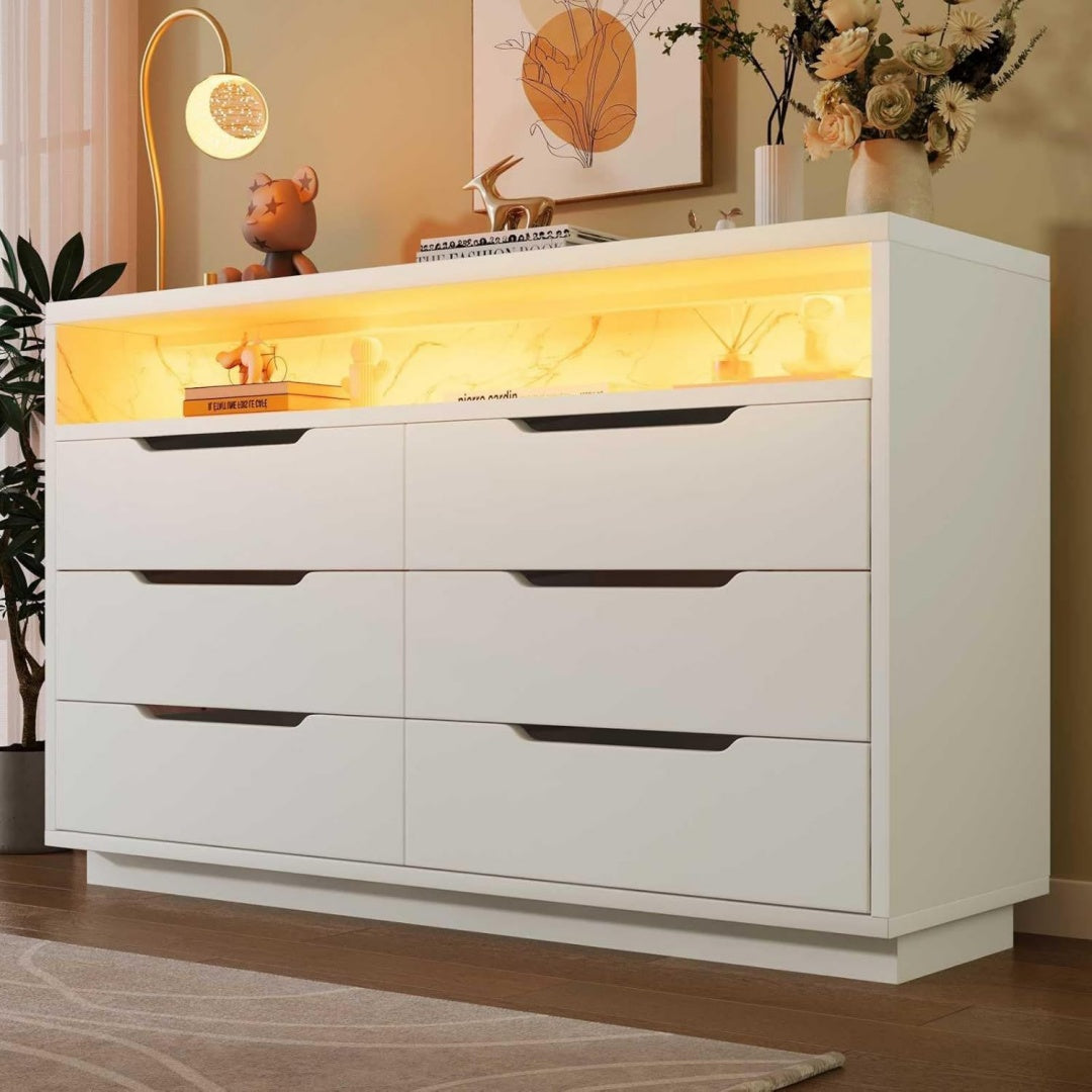 Commode structure metallique gris clair pour le salon