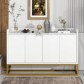 Buffet gris clair en MDF et acier robuste