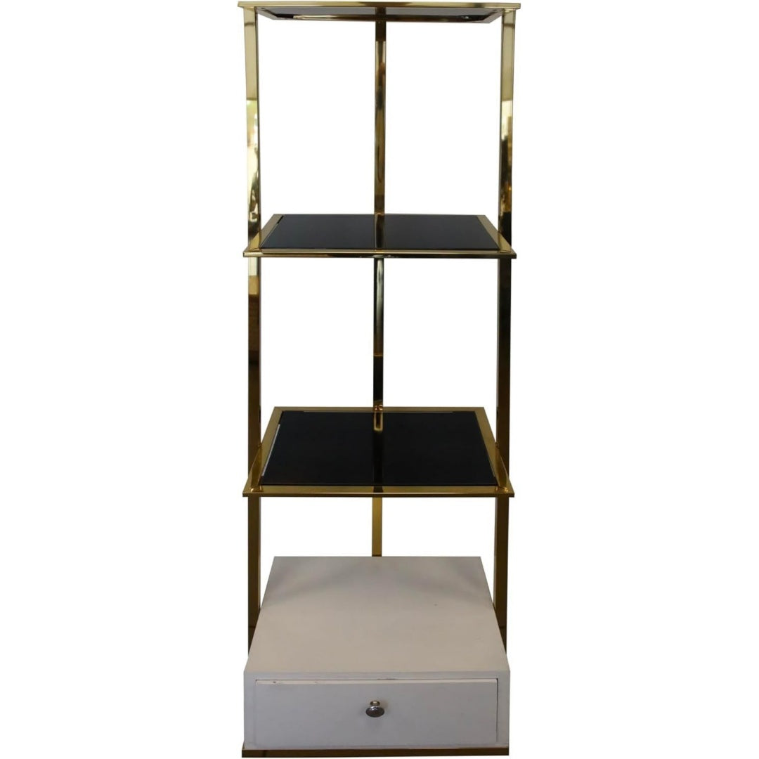 Bibliotheque en metal et verre