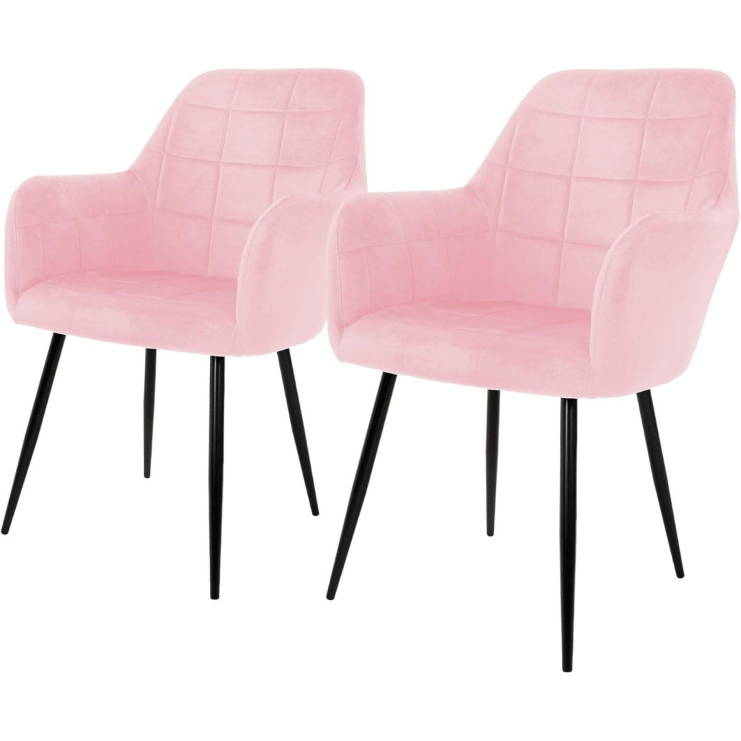 Chaise de reunion rose en acier